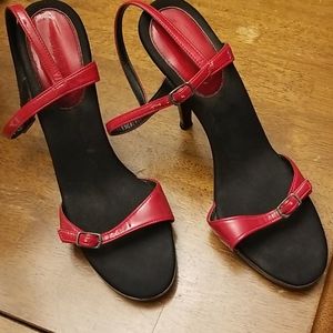 💚Red heeled sandals